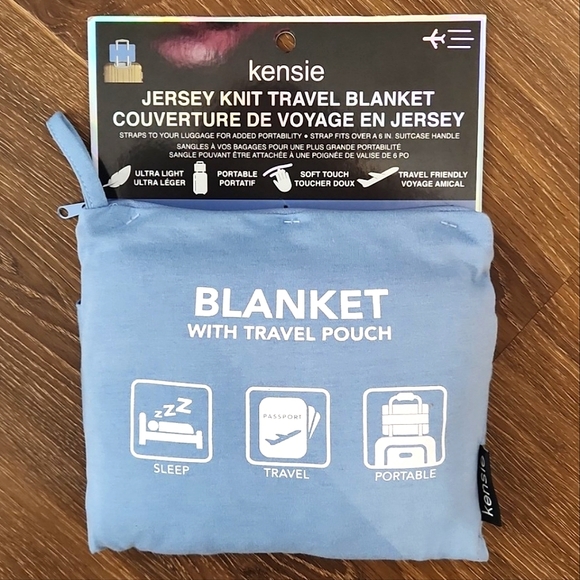 🔥ABSOLUTE FINAL💲⬇️KENSIE Blue Travel Blanket ~ NWT - Picture 5 of 6